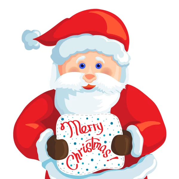 Tarjeta de felicitación con Santa — Vector de stock