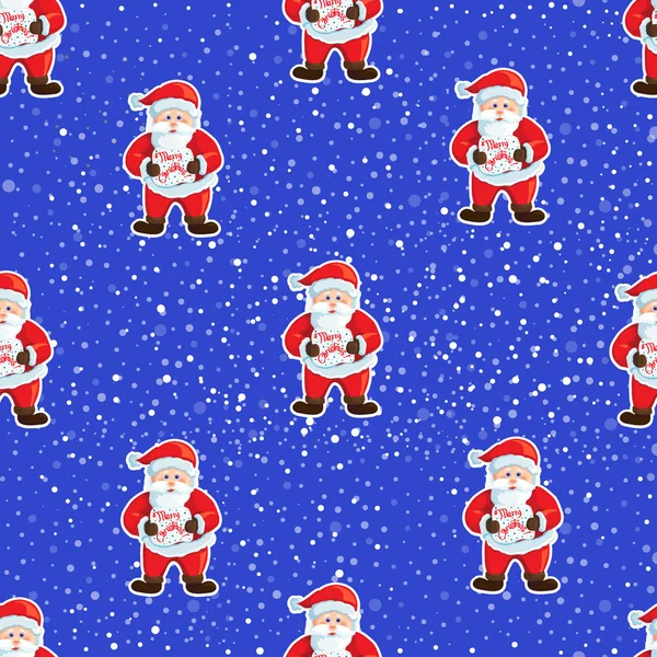 Nahtloses Muster mit Weihnachtsmann — Stockvektor