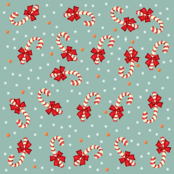 Pattern with snowflakes and candy — Stock Vector