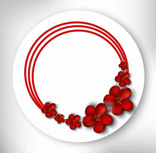 Cadre Fleurs rouges — Image vectorielle