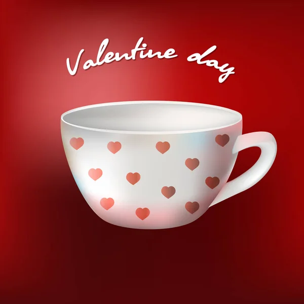 Чашка з сердечками ілюстрація — стоковий вектор