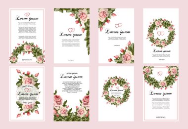 Düğün davetiye şablonları çiçekli topluluğu