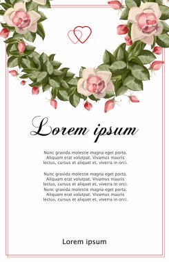 Düğün davetiyesi veya çiçek arka plan kartı