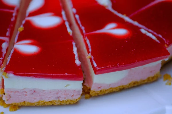 Homemade cheesecake New York with Strawberries — Stock Photo, Image