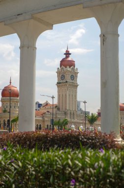 Kuala Lumpur, Malezya - January16. 2016: Saat Kulesi, Sultan Abdul Merdeka Square bina Samad