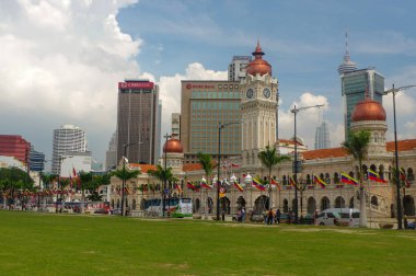 Kuala Lumpur, Malezya - January16. 2016: Saat Kulesi, Sultan Abdul Merdeka Square bina Samad
