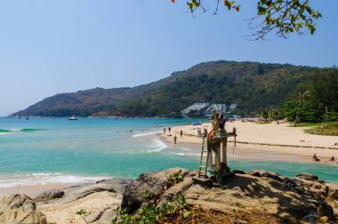 Phuket Manzara Noktası 'ndan Phuket Eyaleti, Tayland' daki Nai Harn Sahili..