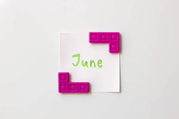 Sticky Note White Background Business Education Memo Summer Planning Summer — Stock Photo, Image