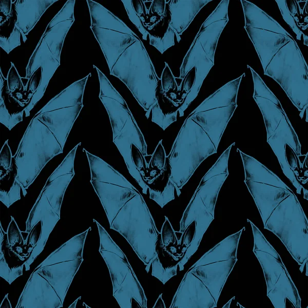 Repeated pattern. Seamless texture. Flying bat. Little vampire.