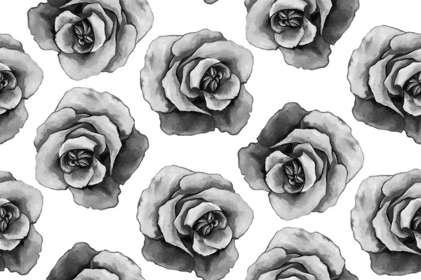 Seamless texture with gray roses. Oil painting style. Gentle flower background for your design. Repeating ornament. Tile pattern