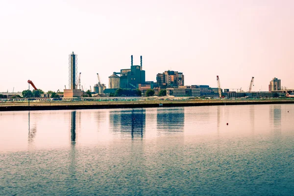 Londres Reino Unido Agosto 2019 Vista Los Muelles Reales Horizonte — Foto de Stock