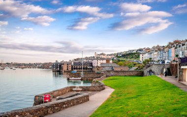 View of Falmouth and Carricks Road, in Cornwall, England clipart