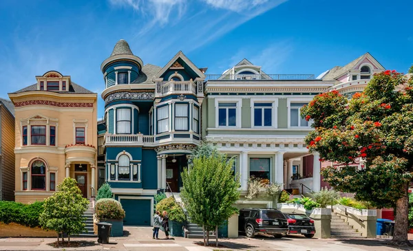 San Francisco Usa July 2015 Painted Ladies Scott Street Facing — Stock Photo, Image