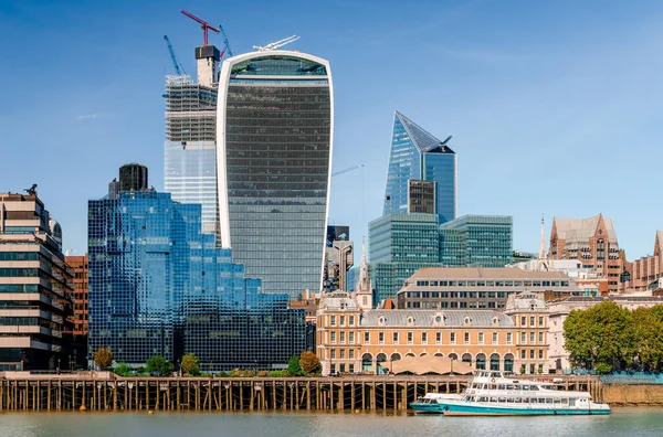 London September 2018 City London Seen Thames Buildings Include Walkie — Stock Photo, Image