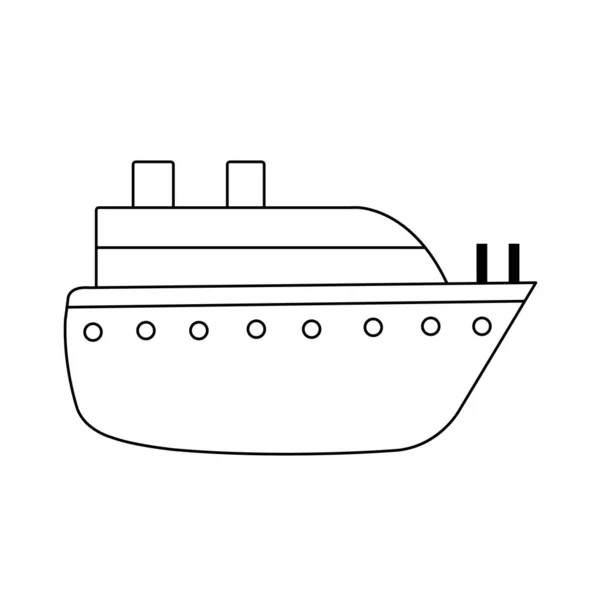 Einfaches Kreuzfahrtschiff-Symbol auf weißem Hintergrund. Element des Transportsymbols. hochwertiges Grafikdesign. Zeichen und Symbolsammlung Symbol für Ihr Design, Webseiten, mobile App. Vektorillustration. — Stockvektor