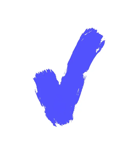 Marca de verificação, marca de verificação de aprovação azul doodle. Ícone de aprovação desenhado à mão. Ilustração simples para design gráfico e web . — Fotografia de Stock