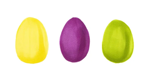 Easter multicolored eggs isolated on white background. An element of the Orthodox holiday for greeting cards, posters, fabrics. — Stock Photo, Image