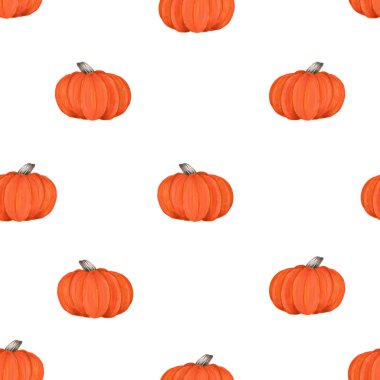 Beyaz arka planda izole edilmiş turuncu balkabağı resminin kusursuz bir çizimi. Organik gıda ikonu. Sağlıklı ve vejetaryen yemekleri.