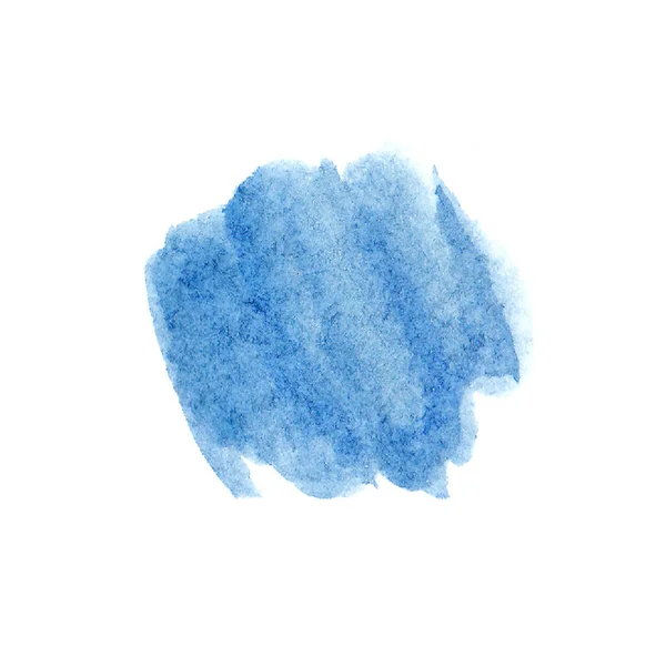 Fondo abstracto acuarela azul. Hermosa pintura extendida en papel de acuarela blanco. Pintura a mano. Imagen para escritorio, diseño o tarjeta de felicitación . — Foto de Stock
