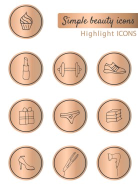 Highlights Stories Covers for popular social media. Perfect for bloggers. Set of hand drawn signs. Beautiful simple vector icons. clipart