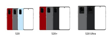 Ön ve arka taraf yeni model Galaxy akıllı telefon.