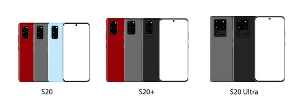 Ön ve arka taraf yeni model Galaxy akıllı telefon.