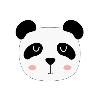 Cute hand drawn sleeping panda. Cartoon zoo. Vector illustration. Animal for the design of childrens products in scandinavian style.
