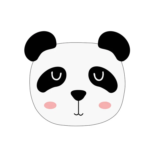 Carino disegnato a mano sonno panda. Zoo dei cartoni animati. Illustrazione vettoriale. Animale per la progettazione di prodotti per bambini in stile scandinavo . — Vettoriale Stock