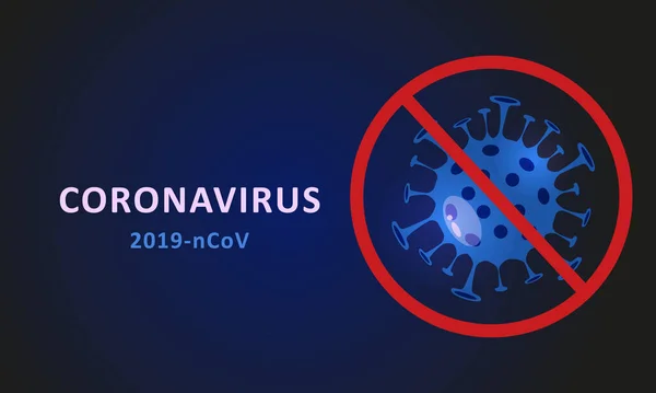 Vorsicht Coronavirus. Stoppt das Coronavirus. Coronavirus-Ausbruch. Coronavirus Gefahr und Risiko für die öffentliche Gesundheit Krankheit und Grippeausbruch. Medizinisches Pandemiekonzept mit gefährlichen Zellen. Vektorillustration. — Stockvektor
