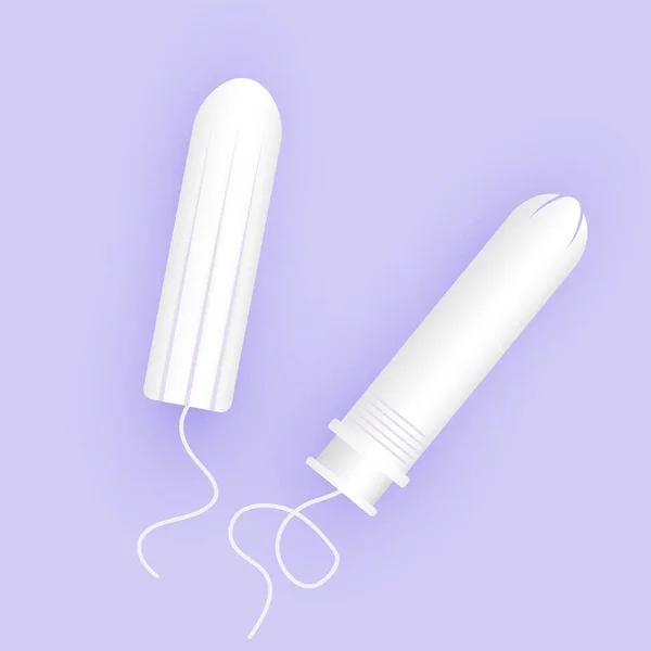 Ženská ikona tamponu. Menstruační péče pro ženy. Ilustrace ženských hygienických výrobků v plochém stylu. — Stockový vektor