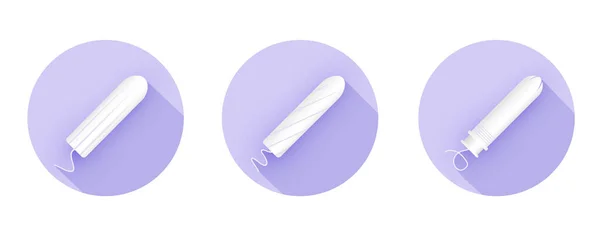 Vrouwelijke tampons icoon. Vrouwelijke menstruatie. Illustratie van vrouwelijke hygiëneproducten in platte stijl. — Stockvector