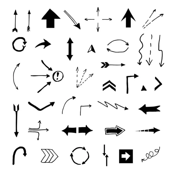 Hand drawn arrow set. Vector illustration graphic. — Stock Vector