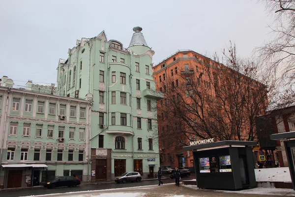 January 2018 Moscow Russia View Ostozhenka Street Traffic Street — Stock Photo, Image