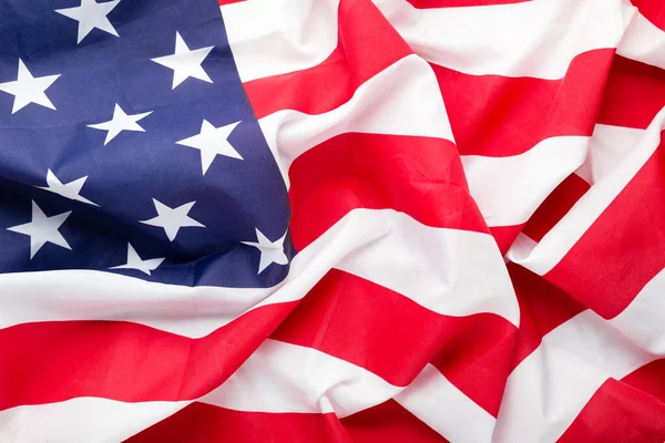 USA flag background. American national flag as symbol of democracy, patriot, US Memorial Day or 4th of July. Closeup texture Flag of the United States of America or U.S. flag.