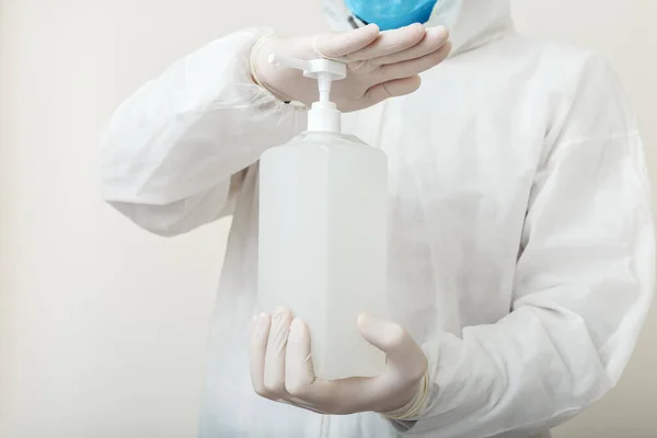 Desinfektionsgel Alkohol Flüssigkeit Antiseptisch Für Die Reinigung Der Hände Arzthänden — Stockfoto