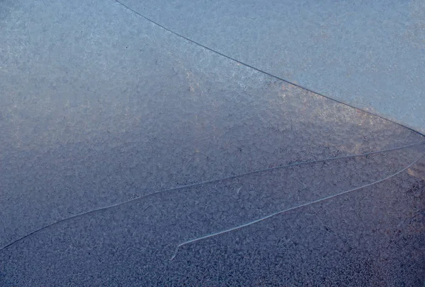 Мороз Вікні Прекрасний Морозний Візерунок Тріснутому Вікні Візерунковий Сніг Розбите — стокове фото