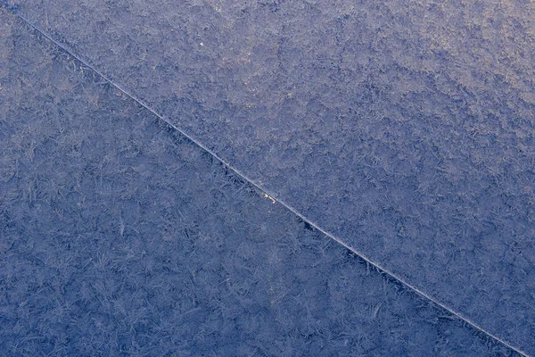 Gelo Alla Finestra Bellissimo Modello Gelido Sulla Finestra Incrinata Neve — Foto Stock