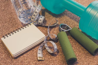 Lay Flat - Dumbbell,  Measuring Tape, Hand Grip, Mineral Water &