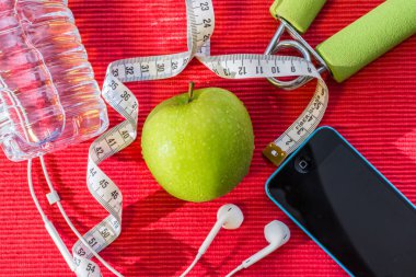 Yat - halter, ölçme bant, el kavrama, taze yeşil app