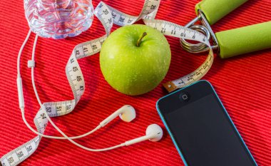 Yat - halter, ölçme bant, el kavrama, taze yeşil app