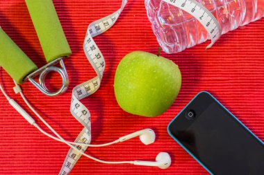 Yat - halter, ölçme bant, el kavrama, taze yeşil app