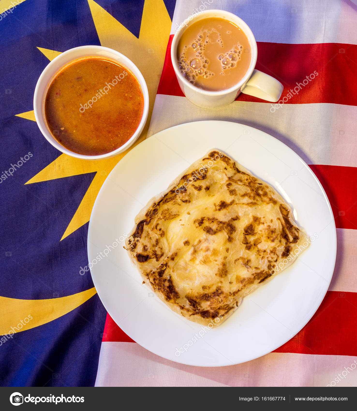 马来西亚食品-印度煎饼和泡制，非常有名的饮料和——图库图片© hafiz.ismail #161667774