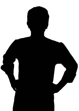 Bilinmeyen bir adamın silüeti - eller belde