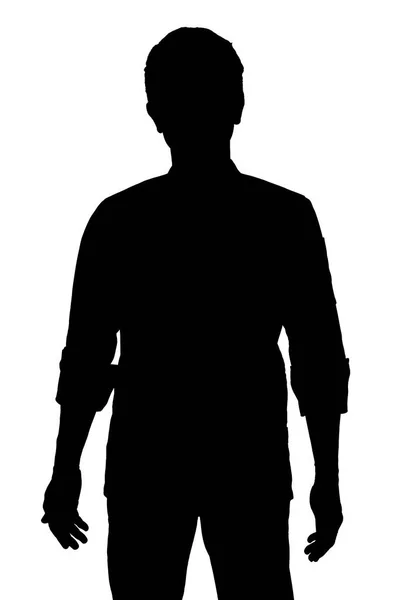 Silhouette Eines Unbekannten Mannes Frei Stehend — Stockfoto