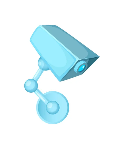 Diseño conceptual de la cámara de vigilancia. Ilustración de vectores de dibujos animados — Vector de stock