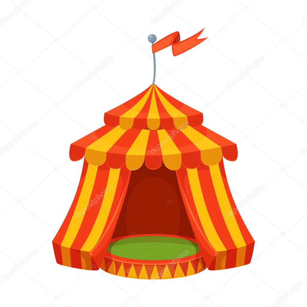 Colorful cartoon circus tent illustration. vector design