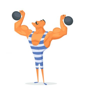 Vintage güçlü adam. Eski sporcu. Retro vücut geliştirmeci halter. Güçlü güç sirk aktör.