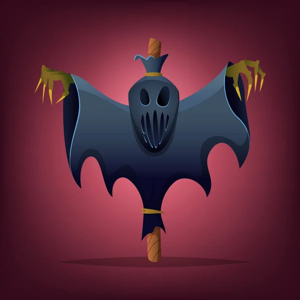 Effrayante Halloween épouvantail. Modèle de personnage fictif diabolique . — Image vectorielle