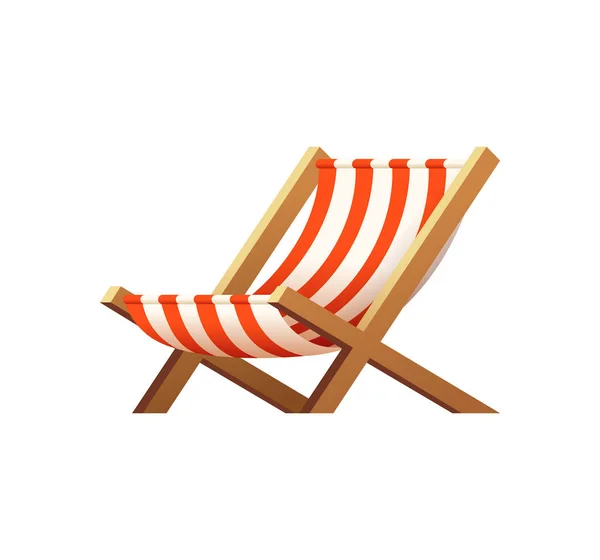 Chaise lounge de playa de madera de dibujos animados. Silla de playa vector ilustración . — Archivo Imágenes Vectoriales