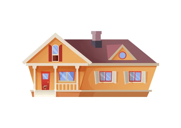 Country house. Farmhouse. Farmer home. Cartoon style vector illstration. — Stock Vector